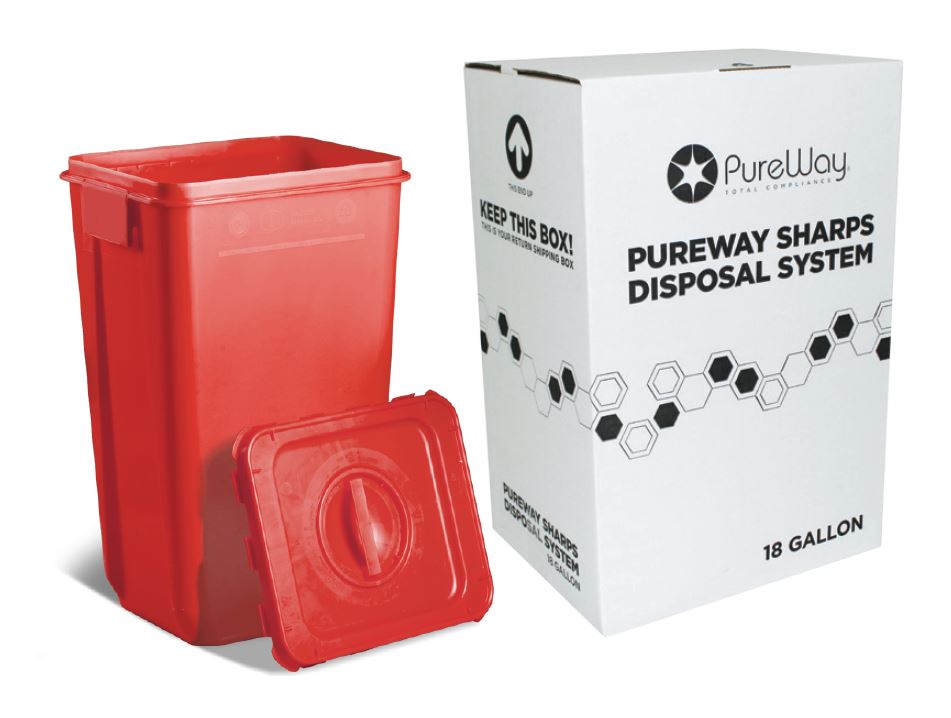 18 Gallon Medical Waste Collection Bin System (includes pre-paid return label and disposal service)