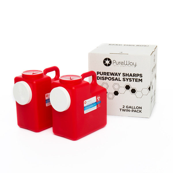 2 Pack of 2 Gallon Sharps Container Disposal (includes pre-paid return label and disposal service)